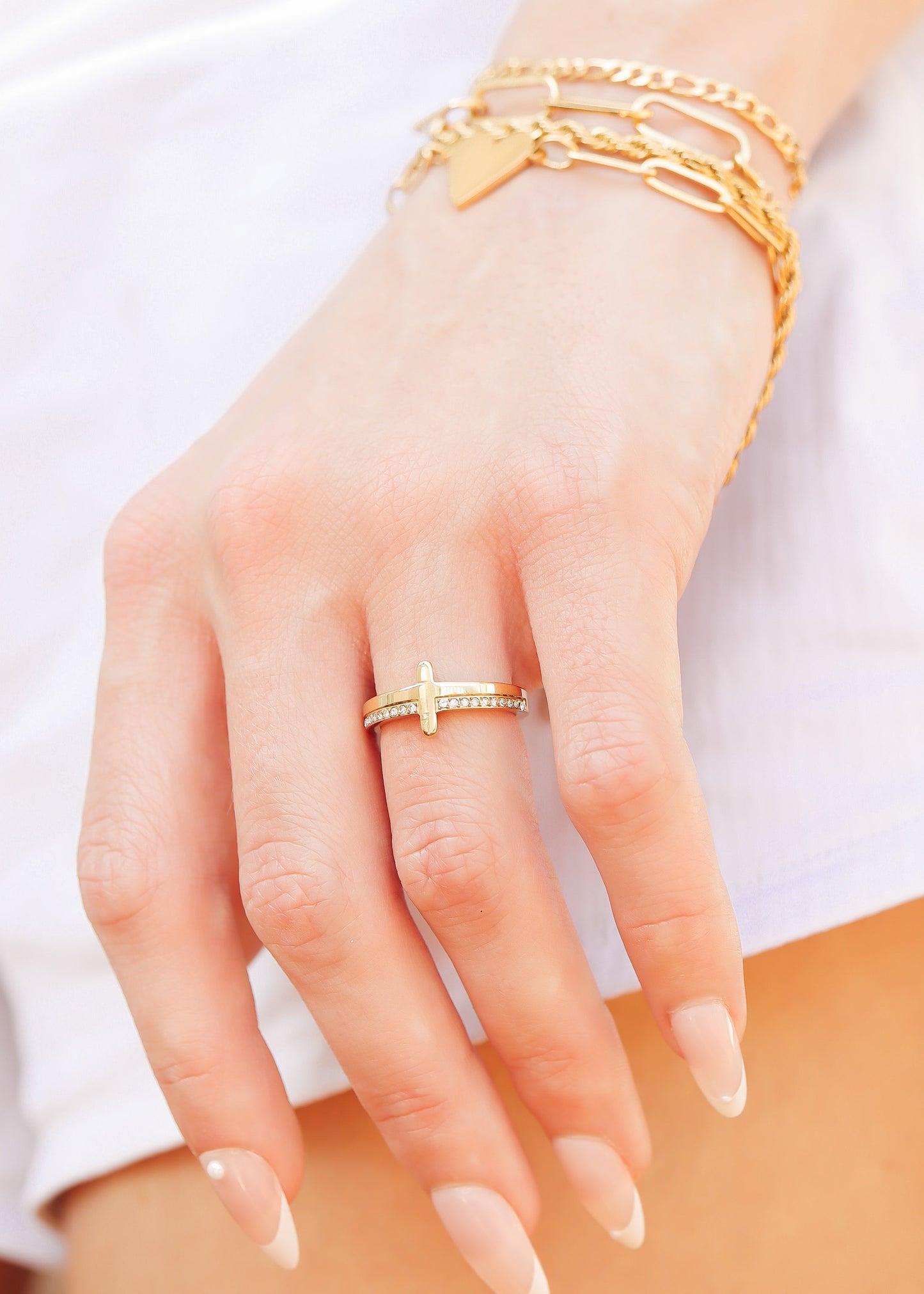 Do Not Fear Cubic Zirconia Stainless Steel 18k Gold