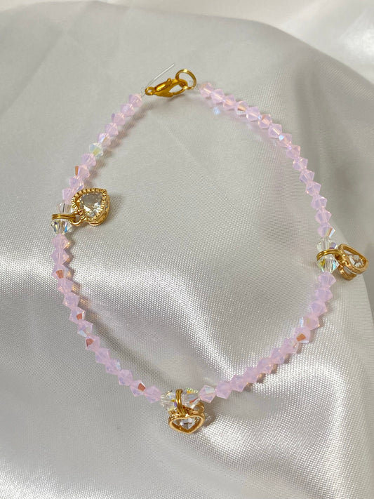 Pastel Pink Swarovski Anklet
