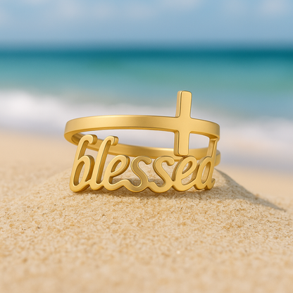 18k gold stainless steel “Do not fear” Ring