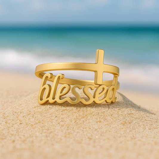 18k gold stainless steel “Do not fear” Ring