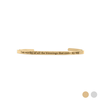 18k Gold Stainless Steel Affirmation Bracelet