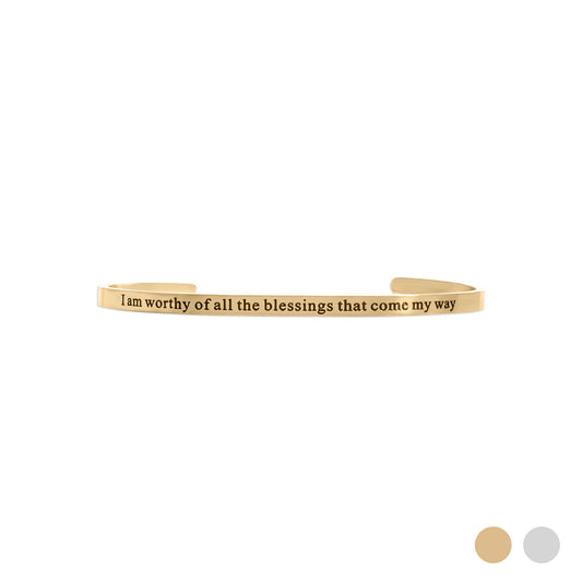 18k Gold Stainless Steel Affirmation Bracelet