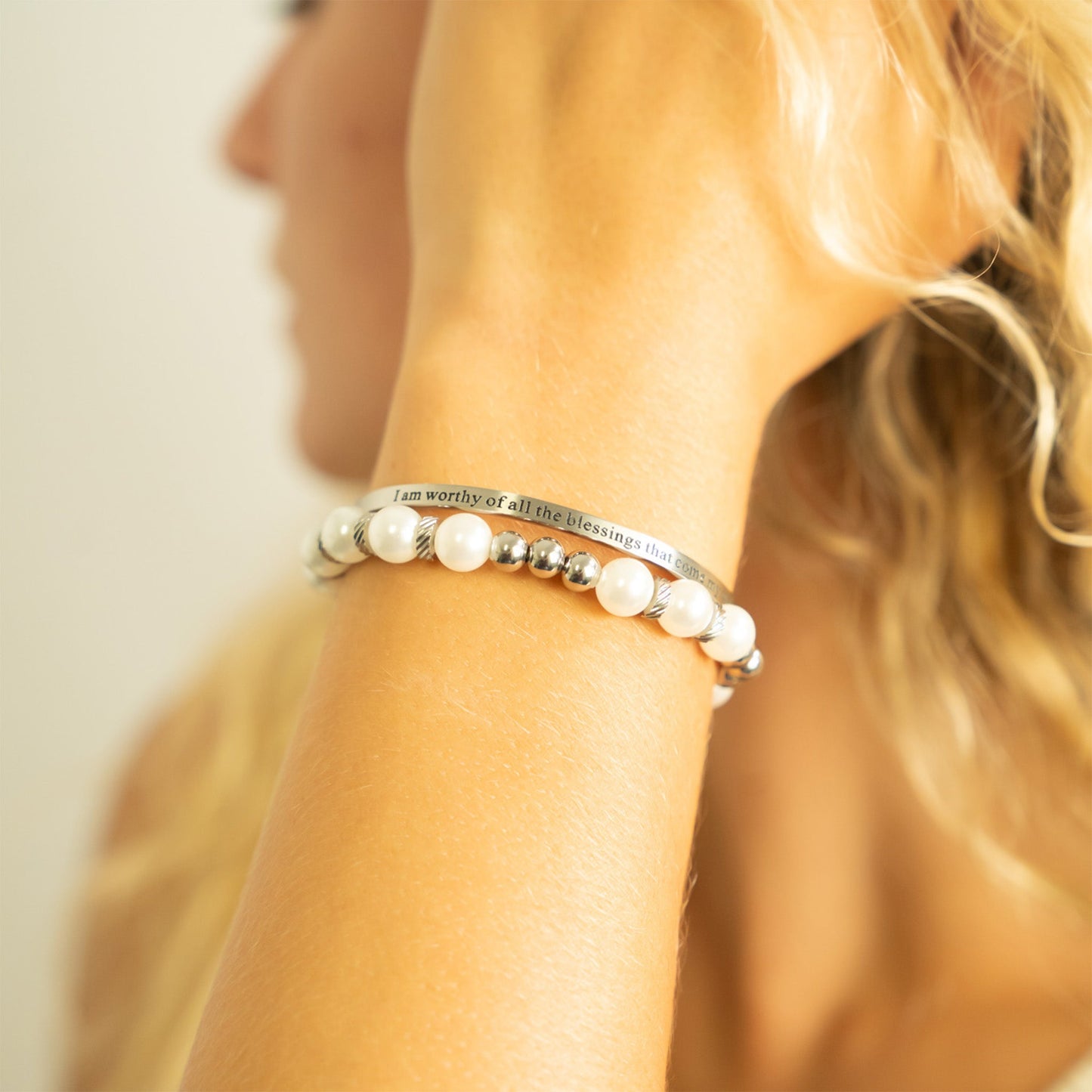 18k Gold Stainless Steel Affirmation Bracelet