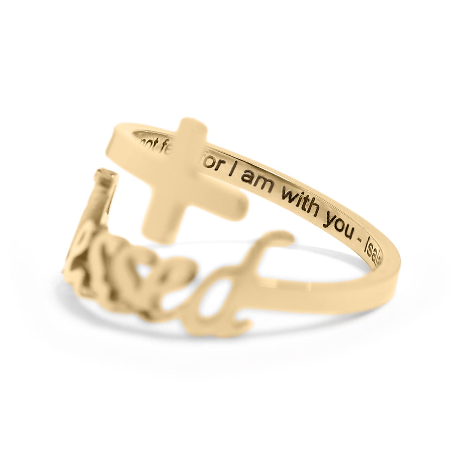 18k gold stainless steel “Do not fear” Ring