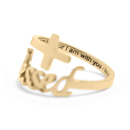 18k gold stainless steel “Do not fear” Ring