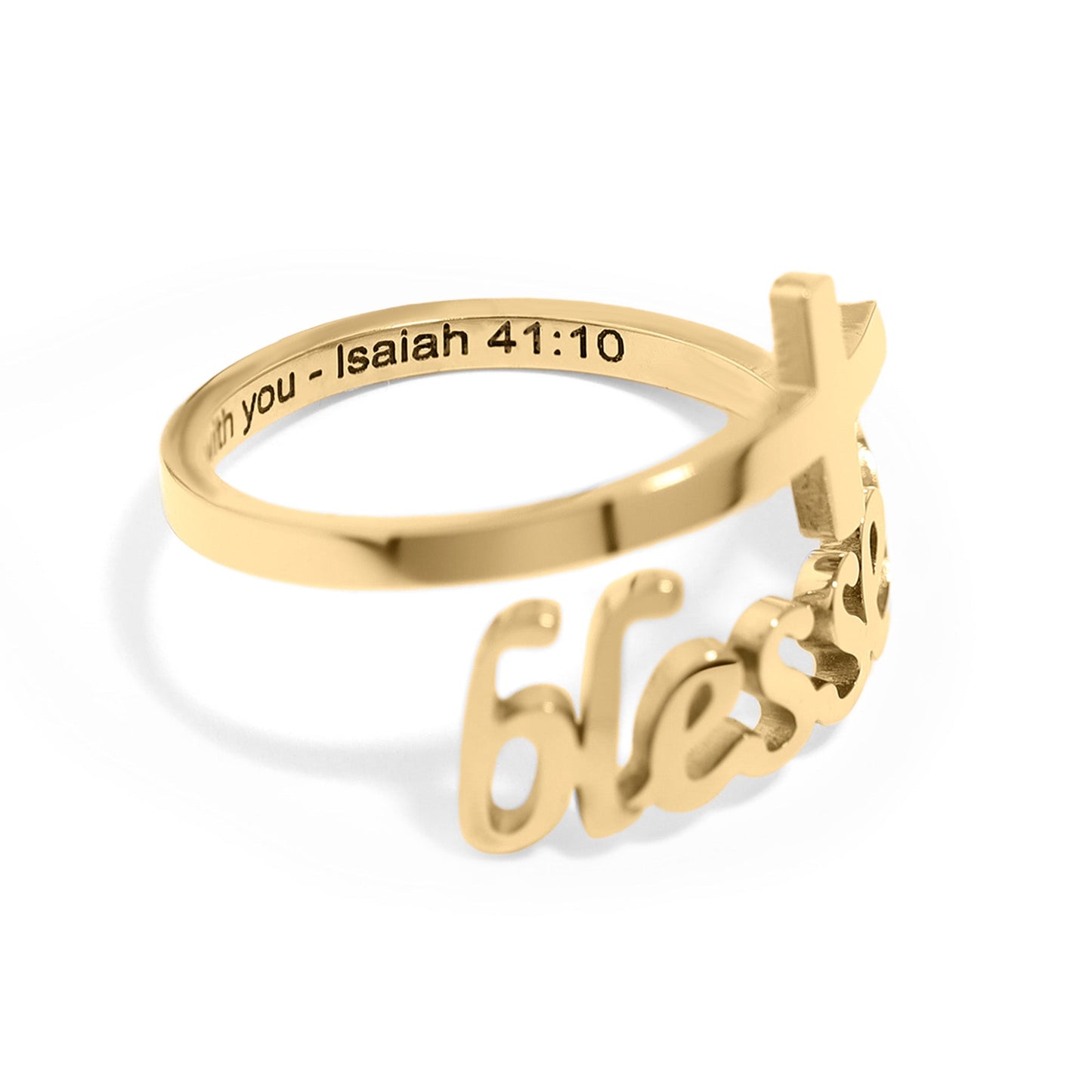 18k gold stainless steel “Do not fear” Ring