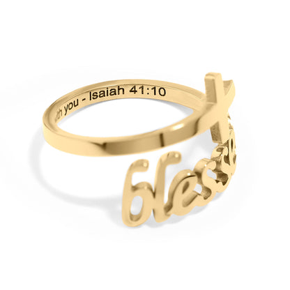 18k gold stainless steel “Do not fear” Ring
