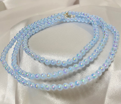 Blue Iridescent pearls